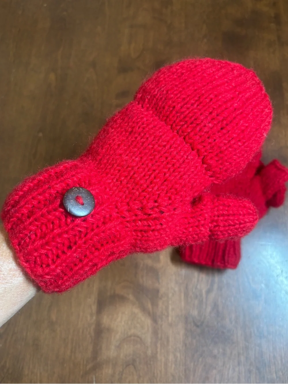 Handmade in Nepal Convertible Fingerless Mittens with Button Closure